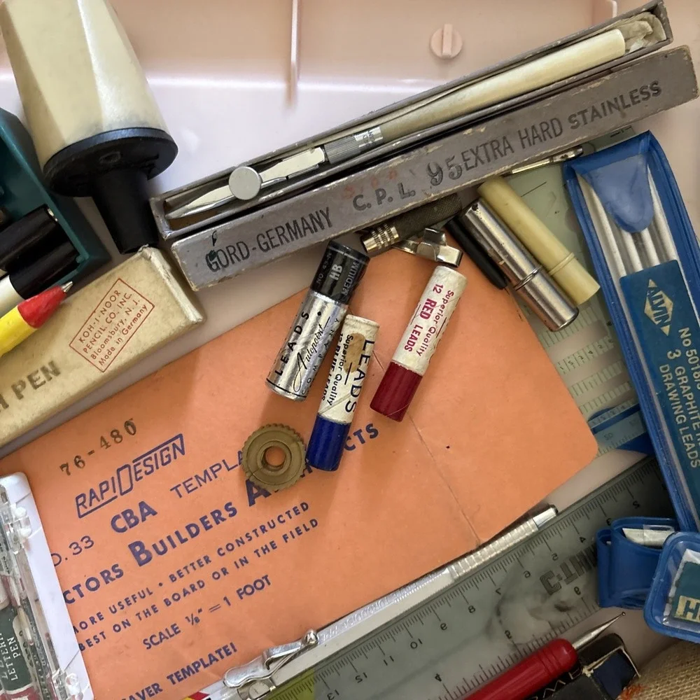 Vintage Drafting Tools ~ Supplies LOT Wrico, Staedtler, Eagle, Vemco, Keuffel 😊